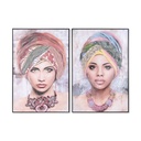 Painting DKD Home Decor Colonial African Woman 80 x 3,5 x 120 cm (2 Units)