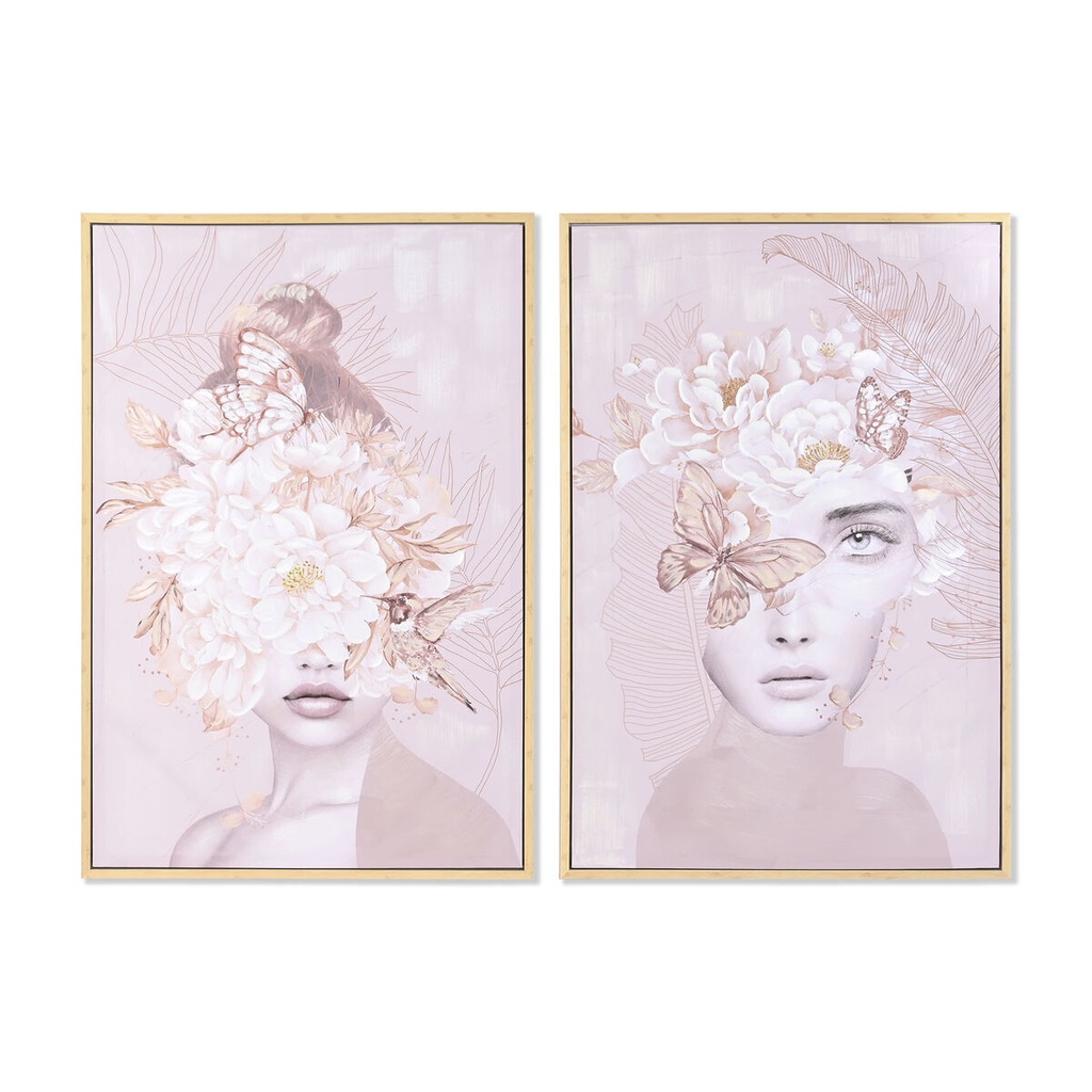 Cuadro DKD Home Decor Flores Moderno (80 x 4 x 120 cm) (2 Unidades)