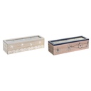 Caja para Infusiones DKD Home Decor Cristal Azul Blanco Madera MDF (30 x 9 x 8 cm) (2 Unidades)