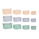 Juego de Cestas DKD Home Decor Verde Gris Naranja Lienzo Moderno 39 x 27 x 24 cm (3 Unidades)