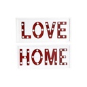 Wall Decoration DKD Home Decor White Red Urban 48 x 4 x 22 cm (2 Units)