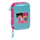 Plumier Doble Pinypon Azul Rosa 12.5 x 19.5 x 4 cm (28 piezas)