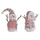 Snow Doll DKD Home Decor White Brown Pink 30 x 16 x 33 cm (2 Units)