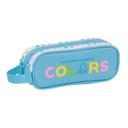Portatodo Doble Benetton Spring Azul cielo 21 x 8 x 6 cm