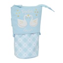 Estuche Cubilete Glow Lab Cisnes Azul claro 8 x 19 x 6 cm