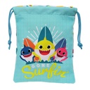 Bolsito de Merienda Baby Shark Surfing Azul Blanco PVC 20 x 25 x 1 cm Saco