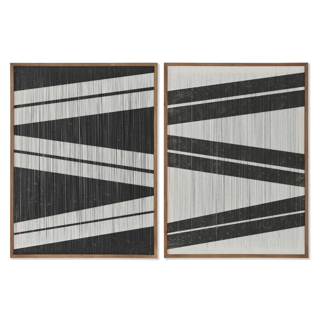 Cuadro Home ESPRIT Rayas Urbano 60 x 3 x 60 cm (2 Unidades)