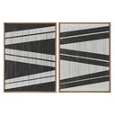 Cuadro Home ESPRIT Rayas Urbano 60 x 3 x 60 cm (2 Unidades)