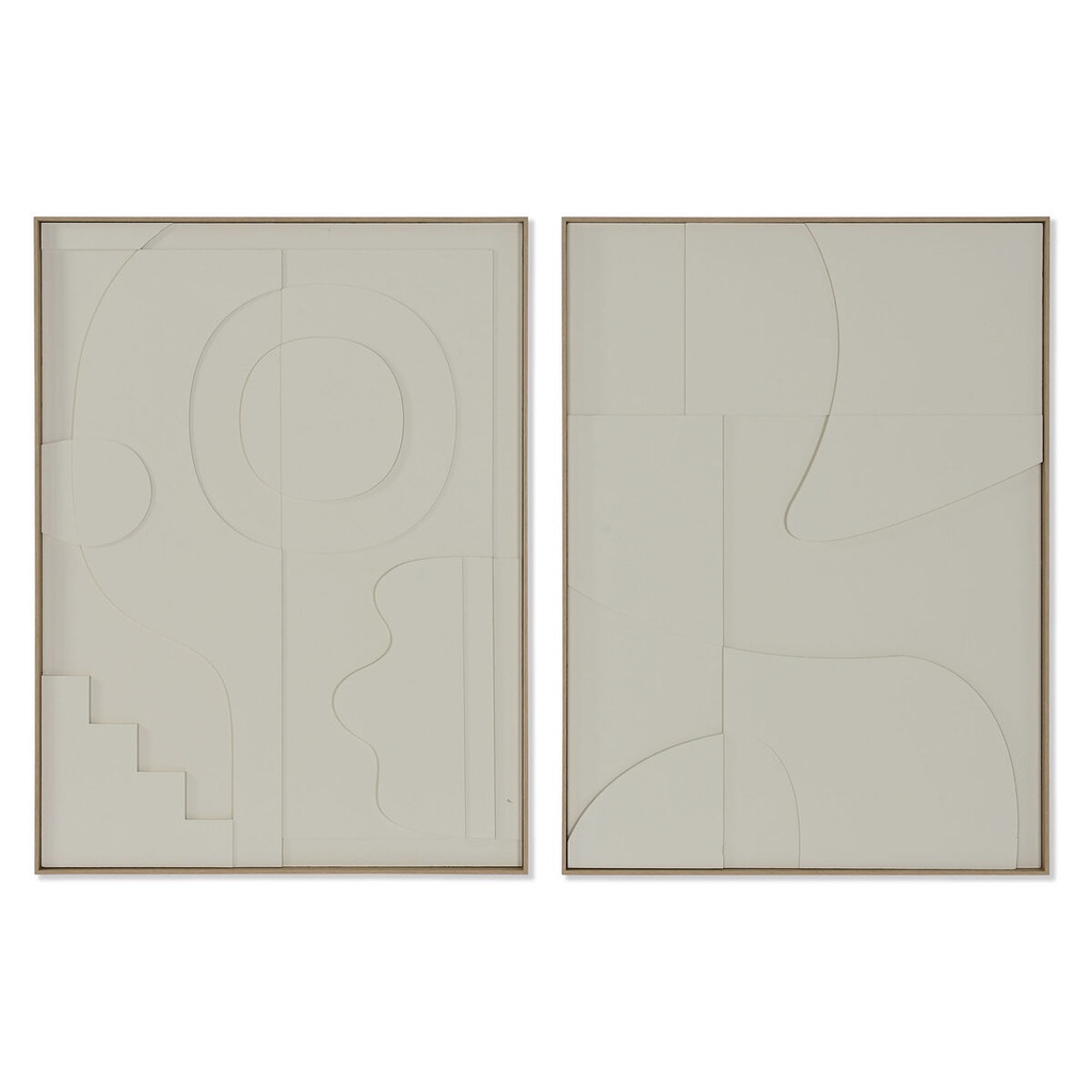 Cuadro Home ESPRIT Abstracto Escandinavo 75 x 4 x 100 cm (2 Unidades)