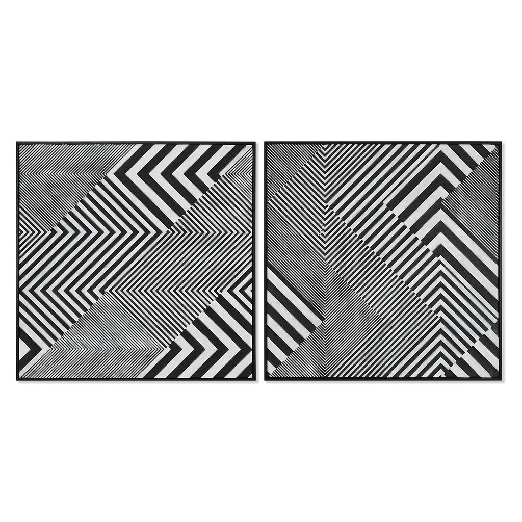 Cuadro Home ESPRIT Abstracto Moderno 100 x 4 x 100 cm (2 Unidades)