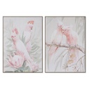 Painting Home ESPRIT Parrot Tropical 100 x 4 x 140 cm (2 Units)