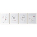Cuadro DKD Home Decor Cara Escandinavo 45 x 2,5 x 60 cm (4 Unidades)