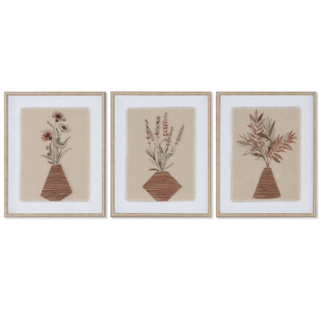 Cuadro Home ESPRIT Jarrón Escandinavo 42,5 x 3 x 52,5 cm (3 Unidades)