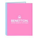 Carpeta de anillas Benetton Spring Rosa Azul cielo A4 26.5 x 33 x 4 cm