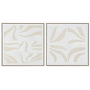 Cuadro Home ESPRIT Blanco Beige Abstracto Escandinavo 83 x 4,5 x 83 cm (2 Unidades)