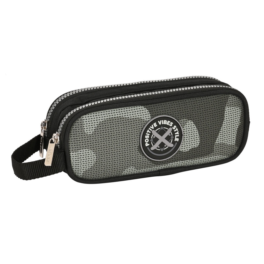 Estuche Escolar Safta Stone Negro 21 x 8 x 6 cm