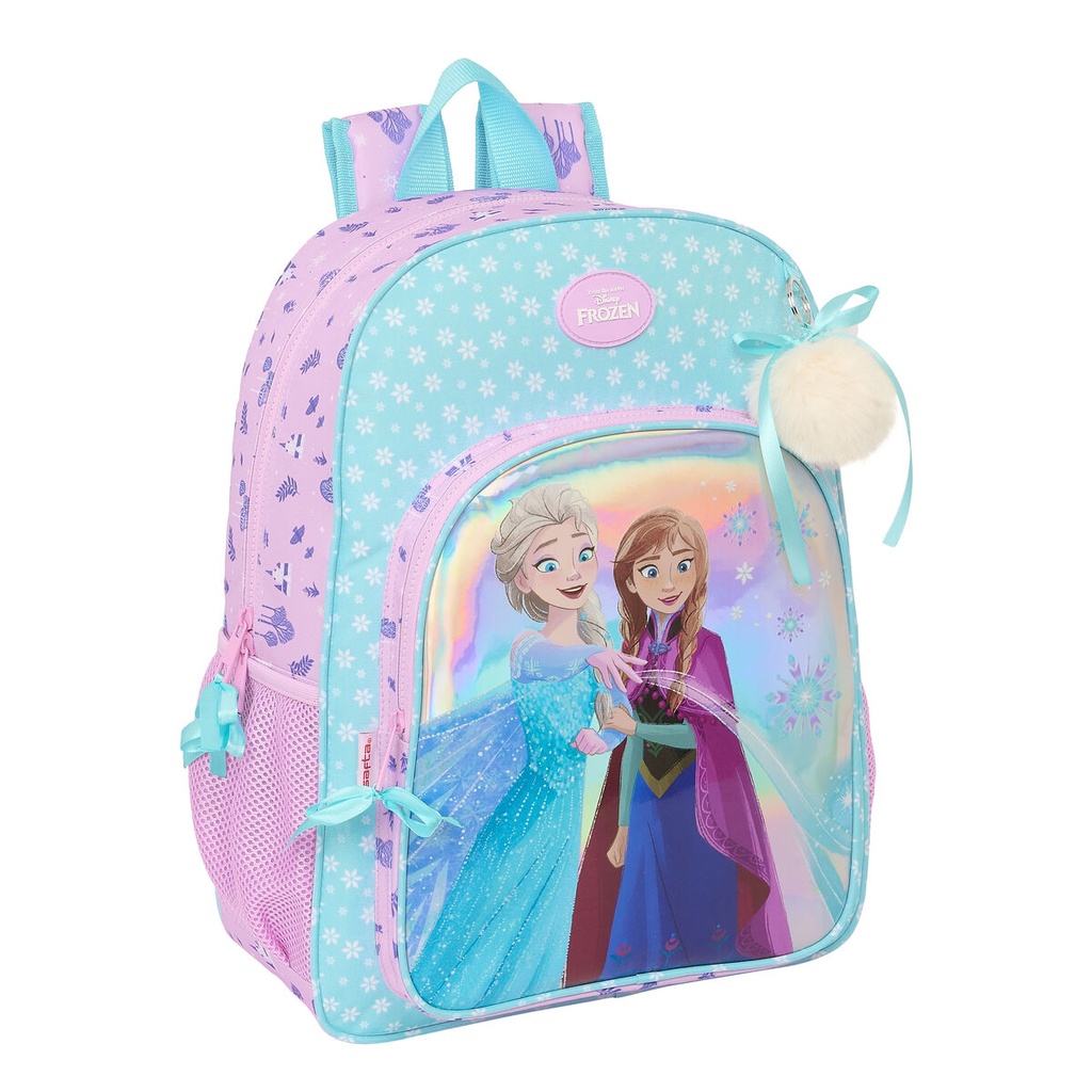 Mochila Escolar Frozen Cool days Violeta Azul cielo 33 x 42 x 14 cm