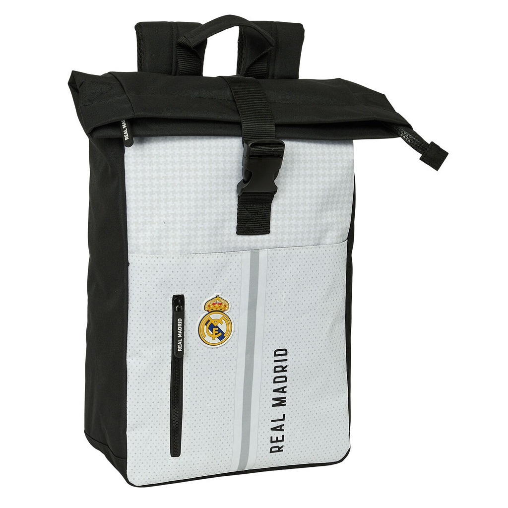 Mochila para Portátil Real Madrid C.F. 24/25 Blanco Gris 28 x 42 x 13 cm