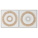 Lienzo Home ESPRIT Blanco Natural Boho 92 x 4,5 x 92 cm (2 Unidades)