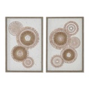 Lienzo Home ESPRIT Blanco Natural Boho 40 x 3 x 60 cm (2 Unidades)