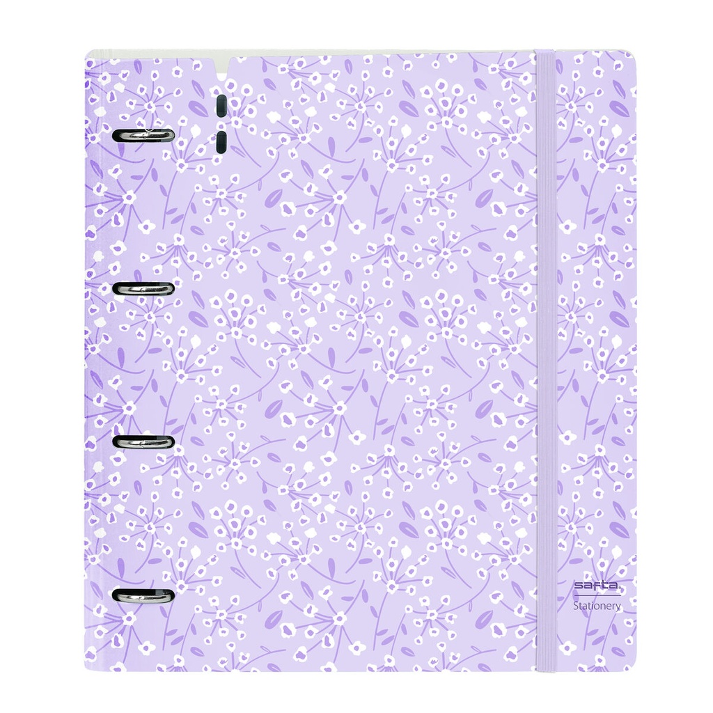 Ring binder Safta Light purple flowers Purple 27 X 32 X 4 cm