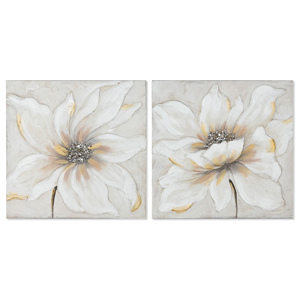 Lienzo Home ESPRIT Lienzo Madera MDF 50 x 2,5 x 50 cm