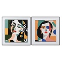 Cuadro Home ESPRIT Abstracto Urbano 80 x 3,5 x 80 cm (2 Unidades)