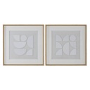 Cuadro Home ESPRIT Blanco Natural Moderno 60 x 4 x 60 cm (2 Unidades)