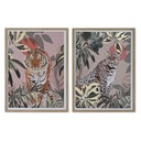 Painting Home ESPRIT Red Green Colonial Golden Jungle 45 x 2,5 x 60 cm (2 Units)