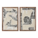 Cuadro Home ESPRIT Blanco Gris Abstracto Urbano 43 x 3 x 63 cm (2 Unidades)