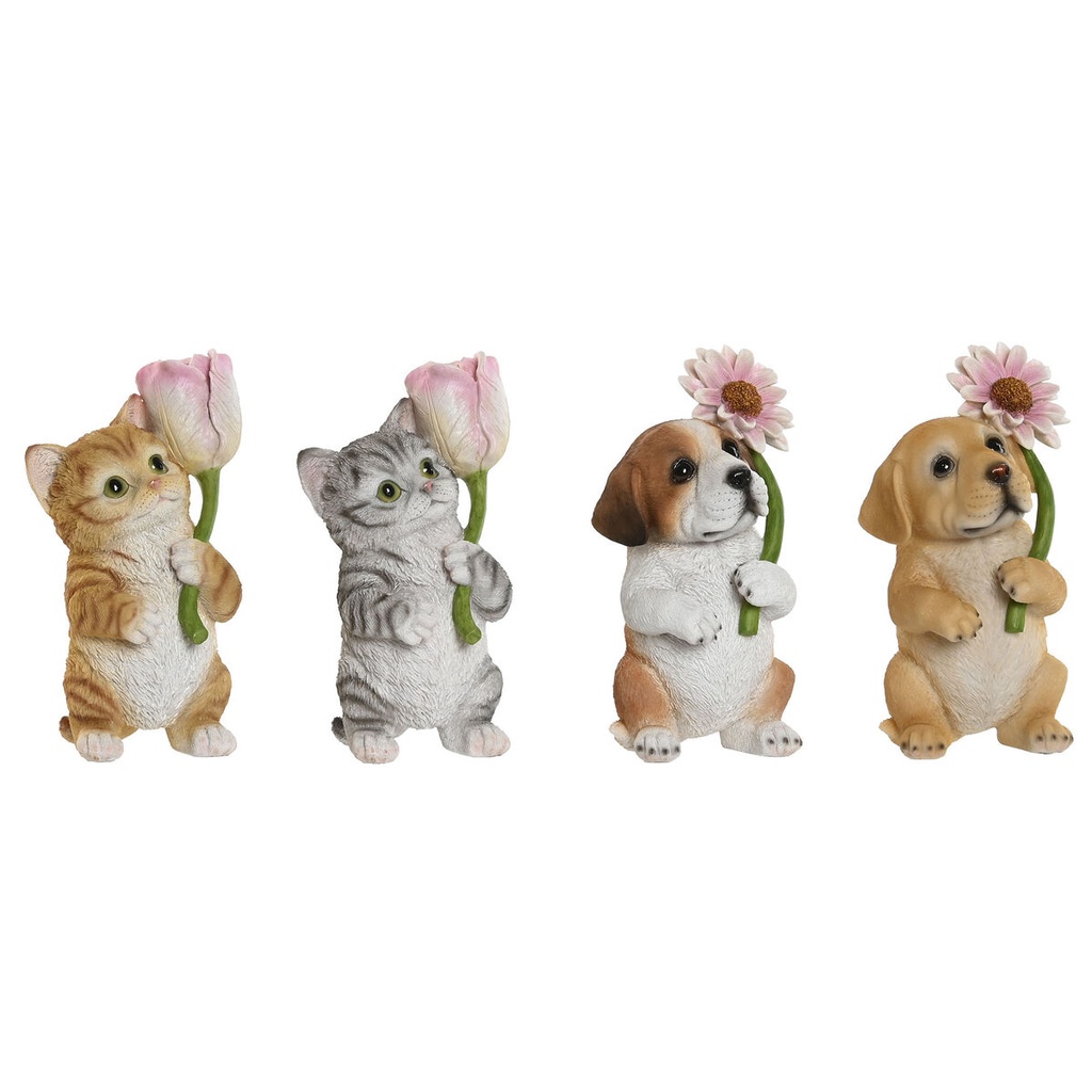 Figura Decorativa Home ESPRIT Multicolor Animales 10,5 X 9 X 18,5 cm (4 Unidades)