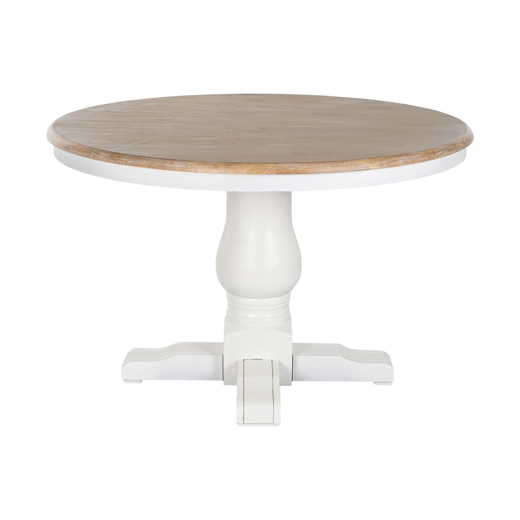 Mesa de Comedor Home ESPRIT Blanco Natural Madera de olmo 120 x 120 x 76 cm