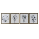 Cuadro Home ESPRIT Gris Natural 50 x 2,5 x 60 cm (4 Unidades)