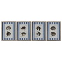 Cuadro Home ESPRIT Azul Pez 40 X 2,5 X 55 cm (4 Unidades)
