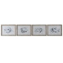 Painting Home ESPRIT Grey Fish (4 Units)