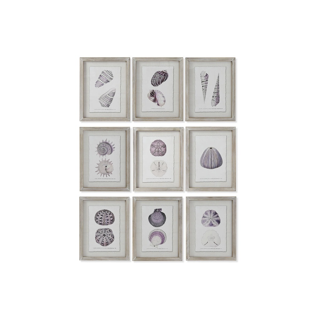 Cuadro Home ESPRIT Coral 35 x 2 x 45 cm (9 Unidades)