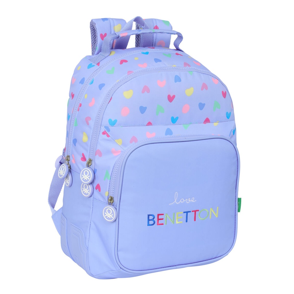 School Bag Benetton Lila Lilac 32 x 42 x 15 cm