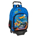 School Rucksack with Wheels Hot Wheels Let's race Blue Black 33 x 42 x 14 cm