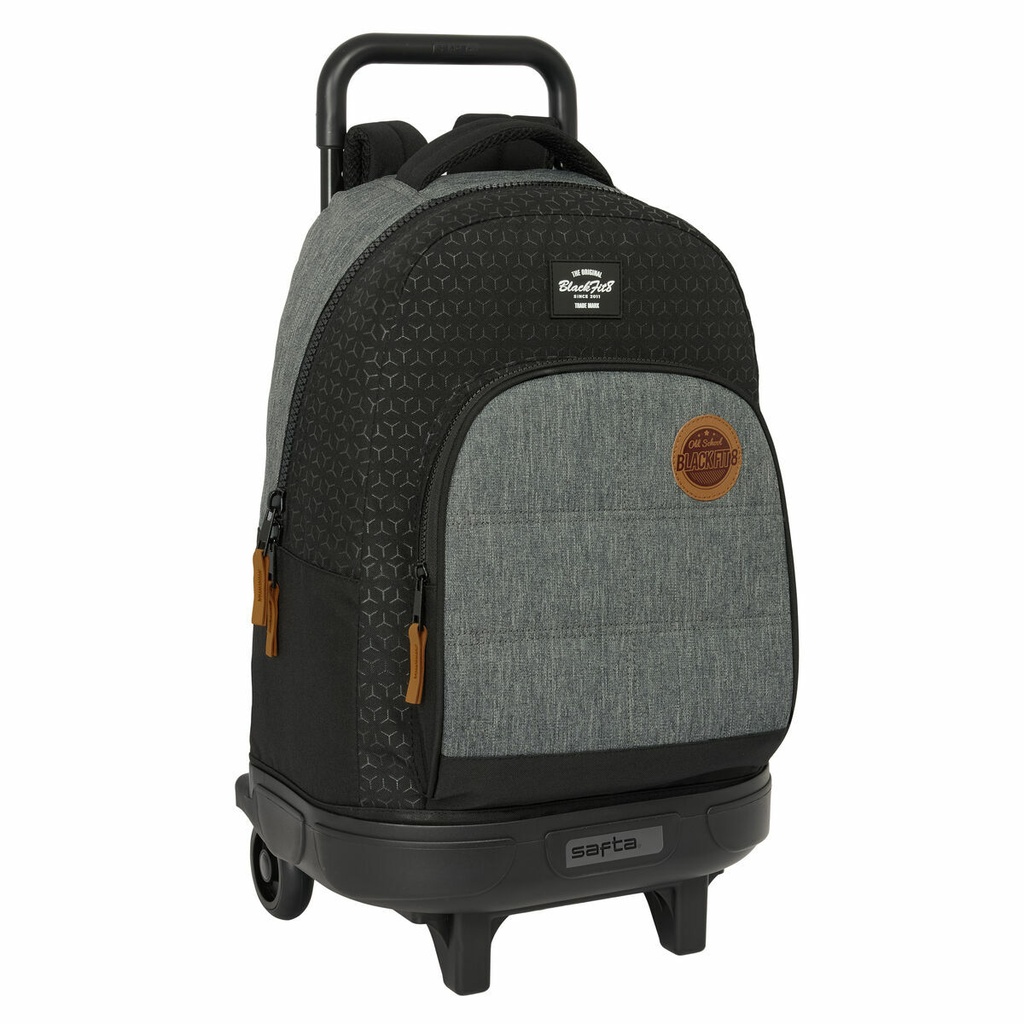 School Rucksack with Wheels BlackFit8 Old school Black Grey 33 x 45 x 22 cm