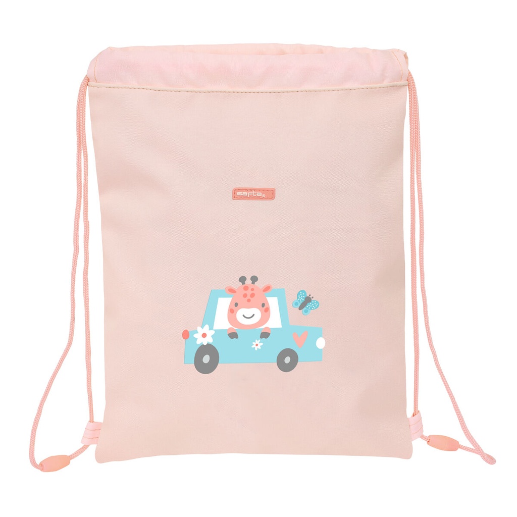 Backpack with Strings Safta Jirafa Coral 26 x 34 x 1 cm