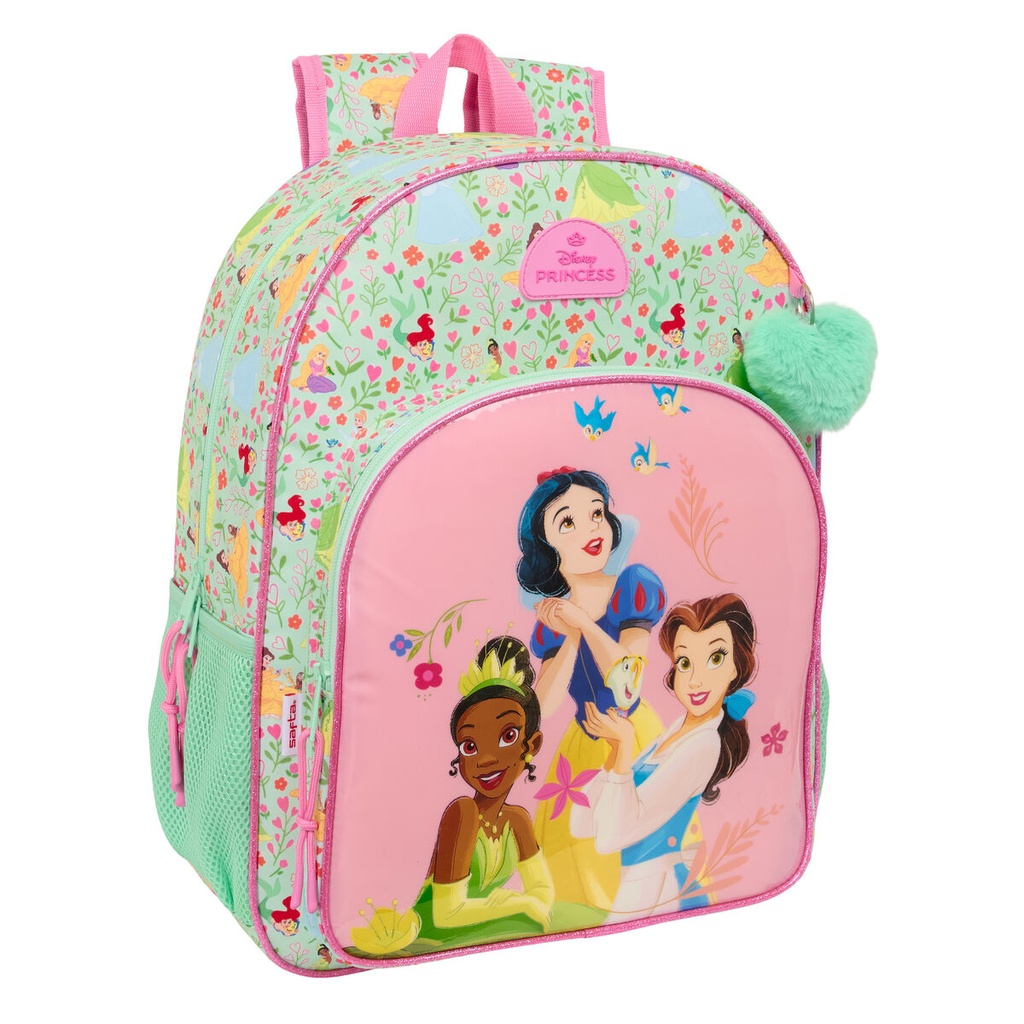 School Bag Disney Princess Bloom Green Pink 33 x 42 x 14 cm