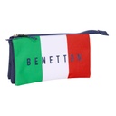 Portatodo Triple Benetton Flag Azul marino 22 x 12 x 3 cm