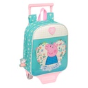 School Rucksack with Wheels Peppa Pig Pretty flowers Yellow Mint 22 x 27 x 10 cm