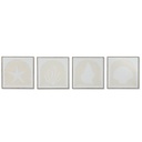 Cuadro Home ESPRIT Blanco Crema Mediterráneo 40 x 3 x 40 cm (4 Unidades)