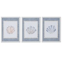 Cuadro Home ESPRIT Azul Crema 30 x 3 x 40 cm (3 Unidades)