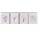 Cuadro Home ESPRIT Flores Shabby Chic 30 x 1,8 x 40 cm (4 Unidades)
