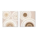 Cuadro Home ESPRIT Blanco Beige Círculos Escandinavo 80 x 3 x 80 cm (2 Unidades)