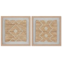 Cuadro Home ESPRIT Blanco Natural Escandinavo 40 x 3 x 40 cm (2 Unidades)