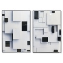 Cuadro Home ESPRIT Blanco Negro Abstracto Moderno 80 x 3,5 x 120 cm (2 Unidades)