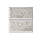 Cuadro Home ESPRIT Blanco Beige Círculos Urbano 122 x 4,5 x 62 cm (2 Unidades)